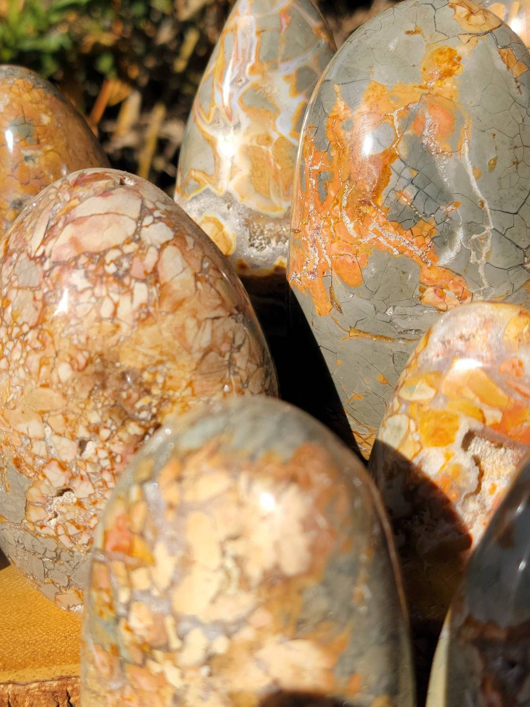 Ibis Jasper Freeforms, Brecciated Polished Jasper Freeforms, Stone of Relaxation and Acceptance - SOUTHBAYSALTS 