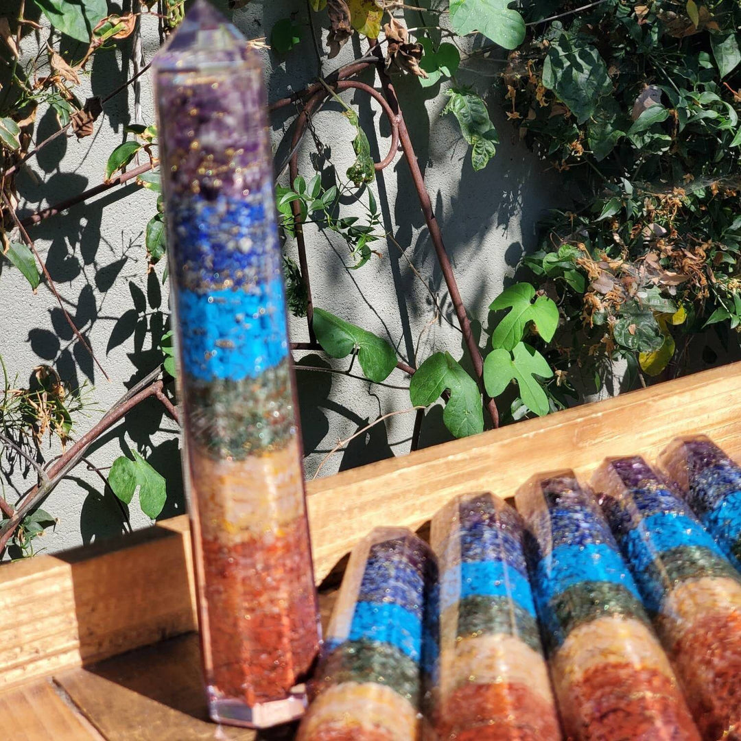 Orgone Towers,  7 Crystal Orgonite Tower - SOUTHBAYSALTS 