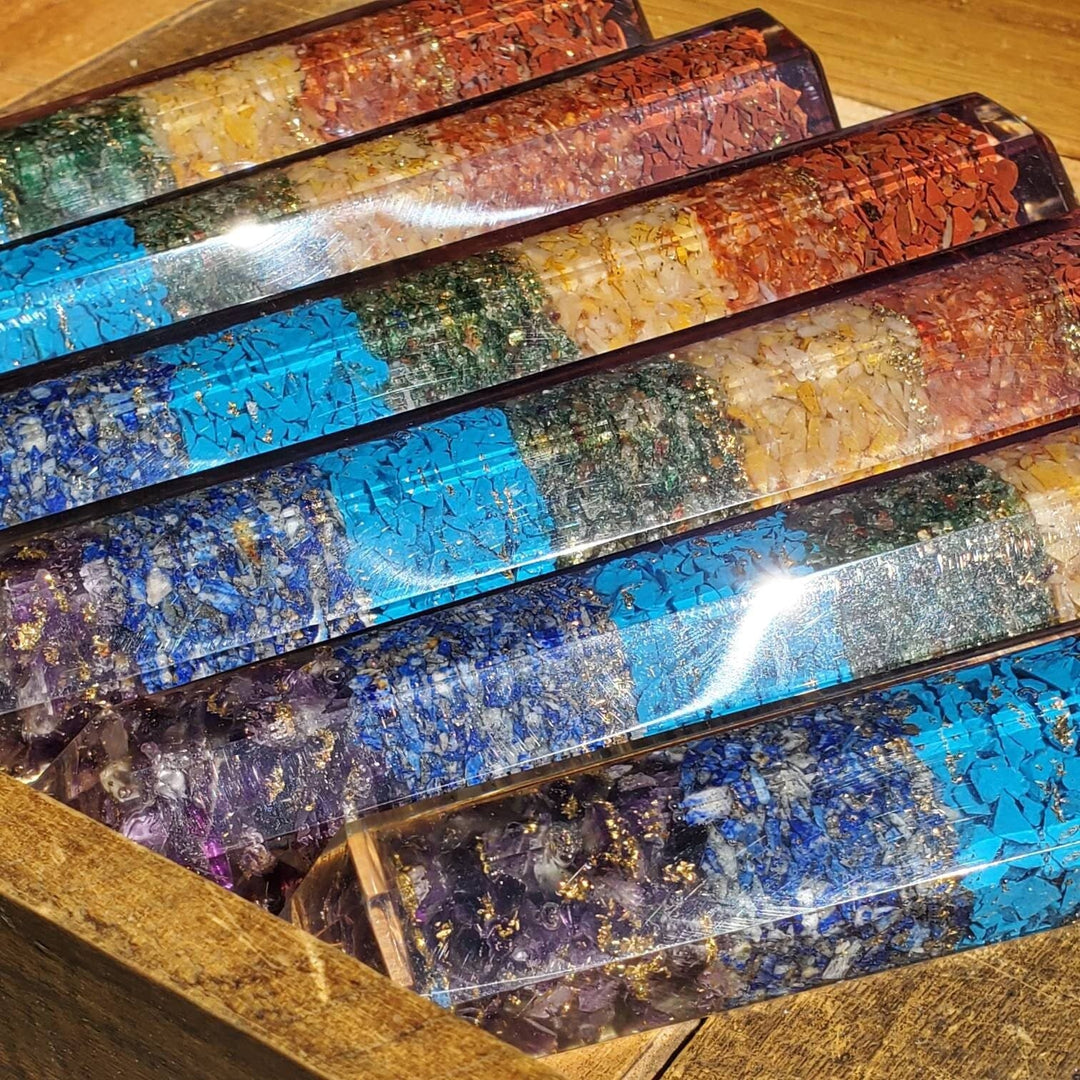 Orgone Towers,  7 Crystal Orgonite Tower - SOUTHBAYSALTS 