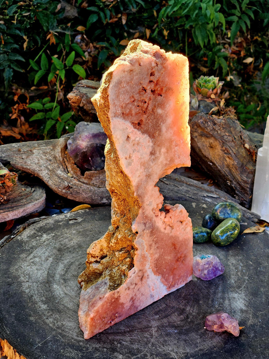 Pink Amethyst Free Form half Polished, The Emotional Protection Stone - SOUTHBAYSALTS 