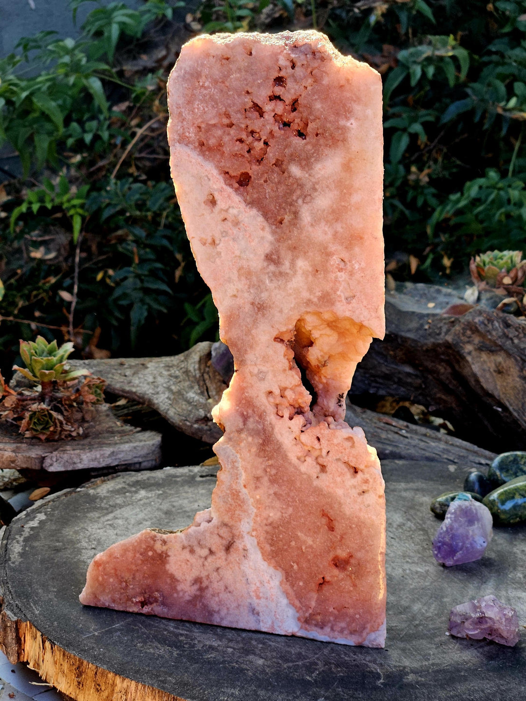 Pink Amethyst Free Form half Polished, The Emotional Protection Stone - SOUTHBAYSALTS 