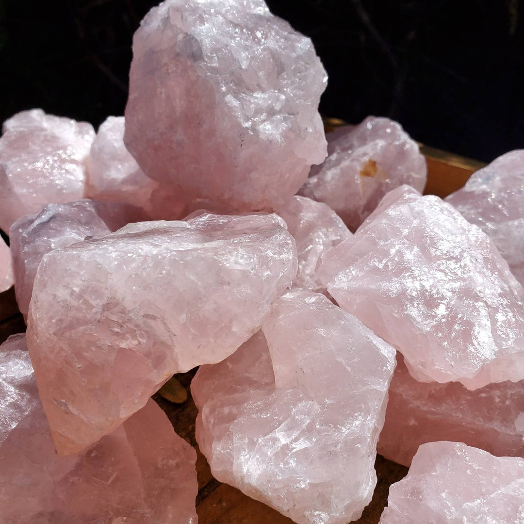 Raw Rose Quartz, Deep Pink Calming Rose Quartz, Energy Vibration of Calming Love for Self and Others. - SOUTHBAYSALTS 