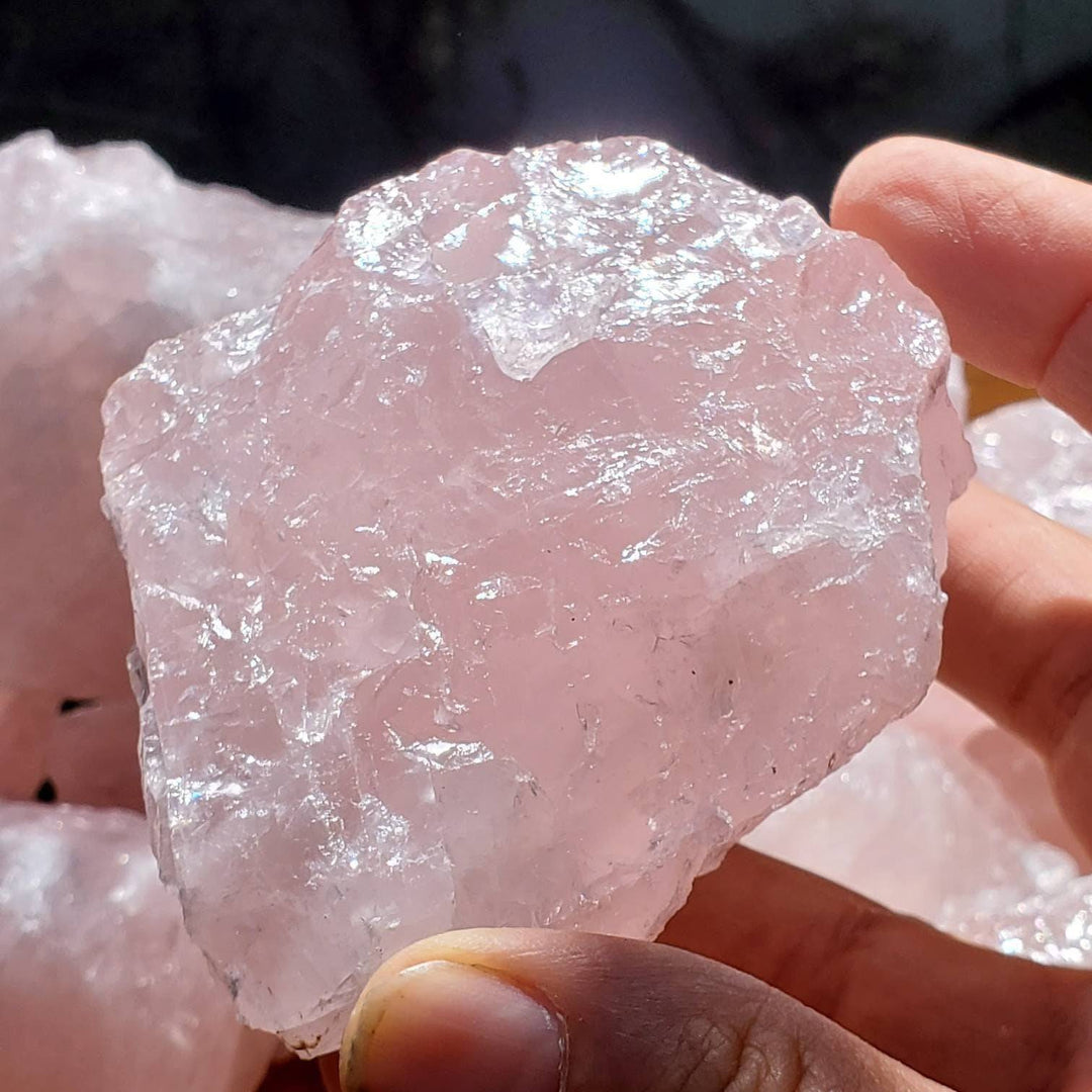 Raw Rose Quartz, Deep Pink Calming Rose Quartz, Energy Vibration of Calming Love for Self and Others. - SOUTHBAYSALTS 