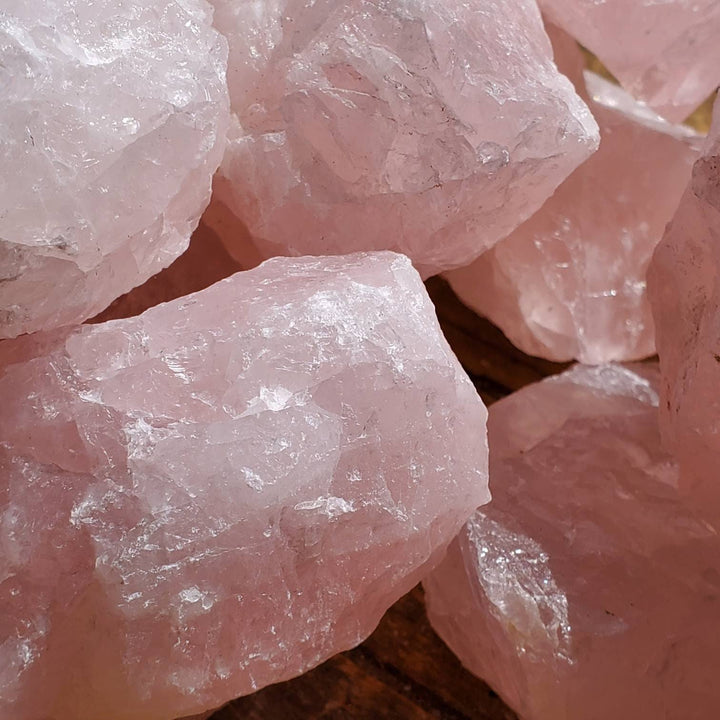 Raw Rose Quartz, Deep Pink Calming Rose Quartz, Energy Vibration of Calming Love for Self and Others. - SOUTHBAYSALTS 