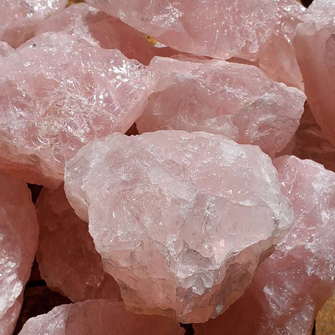 Raw Rose Quartz, Deep Pink Calming Rose Quartz, Energy Vibration of Calming Love for Self and Others. - SOUTHBAYSALTS 