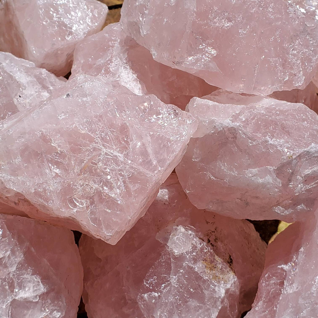 Raw Rose Quartz, Deep Pink Calming Rose Quartz, Energy Vibration of Calming Love for Self and Others. - SOUTHBAYSALTS 