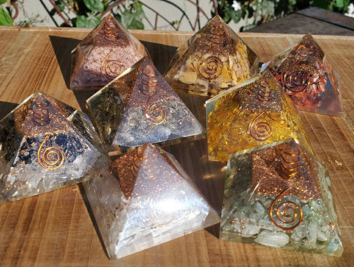 Orgonite Pyramids, Orgone Pyramids, Multiple Choices of Crystal Orgone Pyramids - SOUTHBAYSALTS 