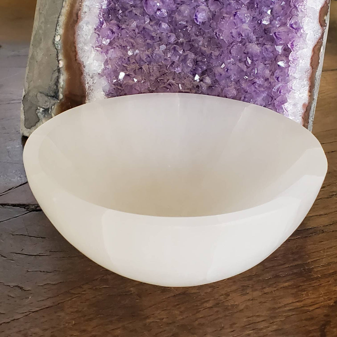 Negativity Eraser Morrocan Selenite Bowl, Selenite Bowl aka Liquid Liqht Crystal Cleansing Dish - SOUTHBAYSALTS 