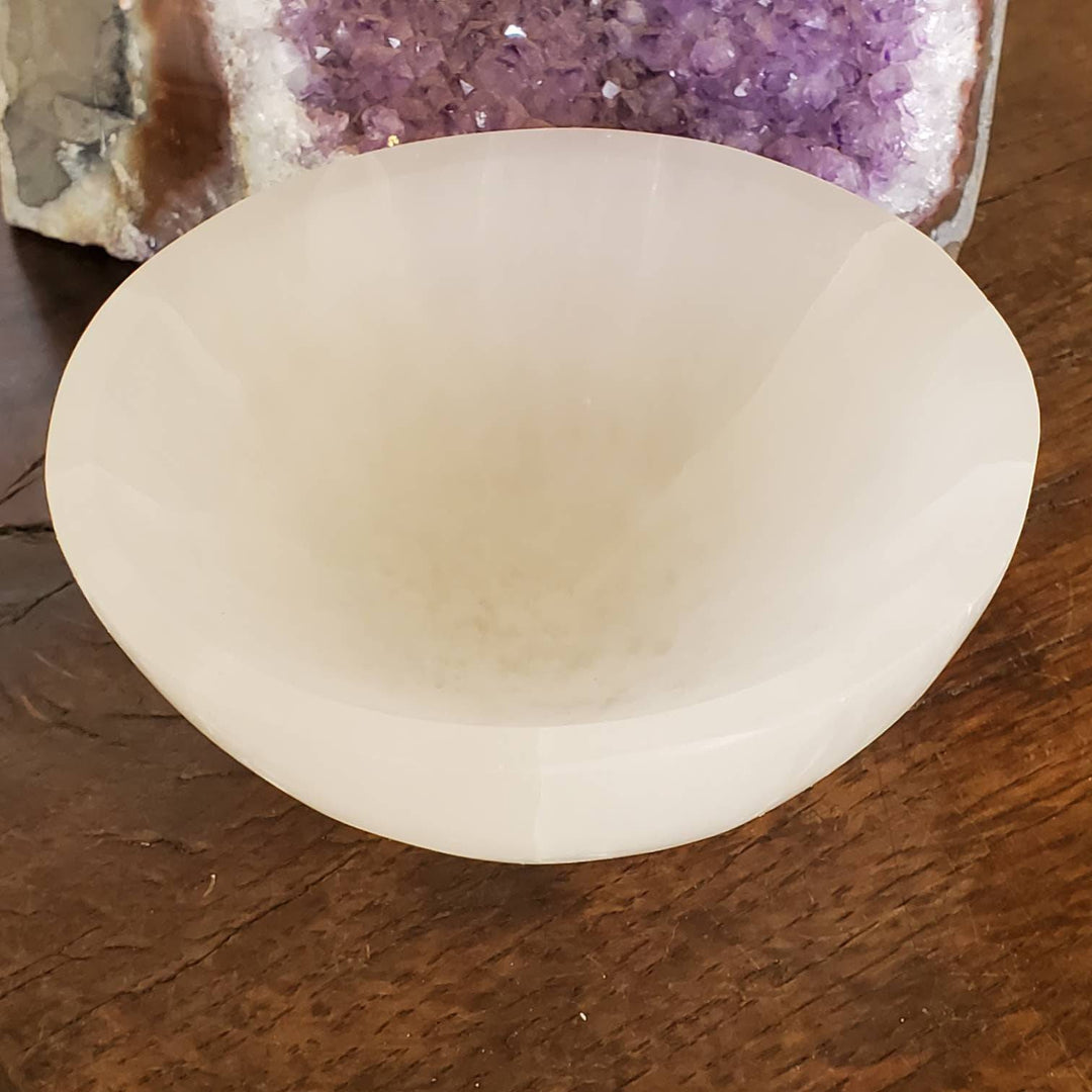 Negativity Eraser Morrocan Selenite Bowl, Selenite Bowl aka Liquid Liqht Crystal Cleansing Dish - SOUTHBAYSALTS 