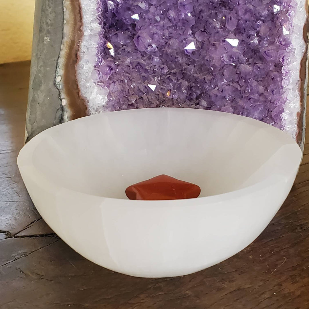 Negativity Eraser Morrocan Selenite Bowl, Selenite Bowl aka Liquid Liqht Crystal Cleansing Dish - SOUTHBAYSALTS 