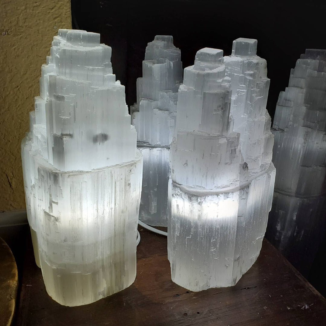 Selenite Lamp, Light up Your Room with Angel's Light - Moroccan Selenite Lamp" - SOUTHBAYSALTS 