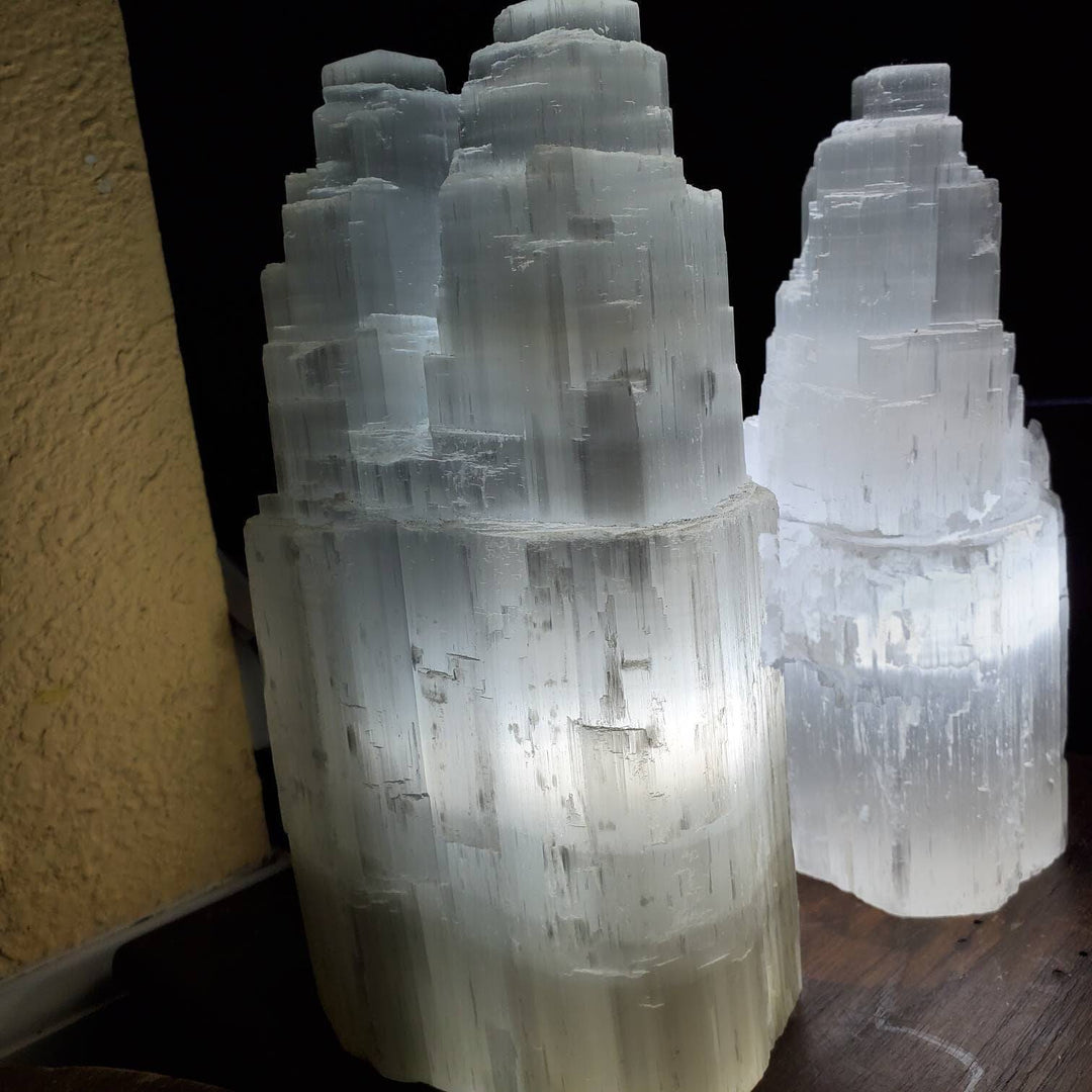 Selenite Lamp, Light up Your Room with Angel's Light - Moroccan Selenite Lamp" - SOUTHBAYSALTS 