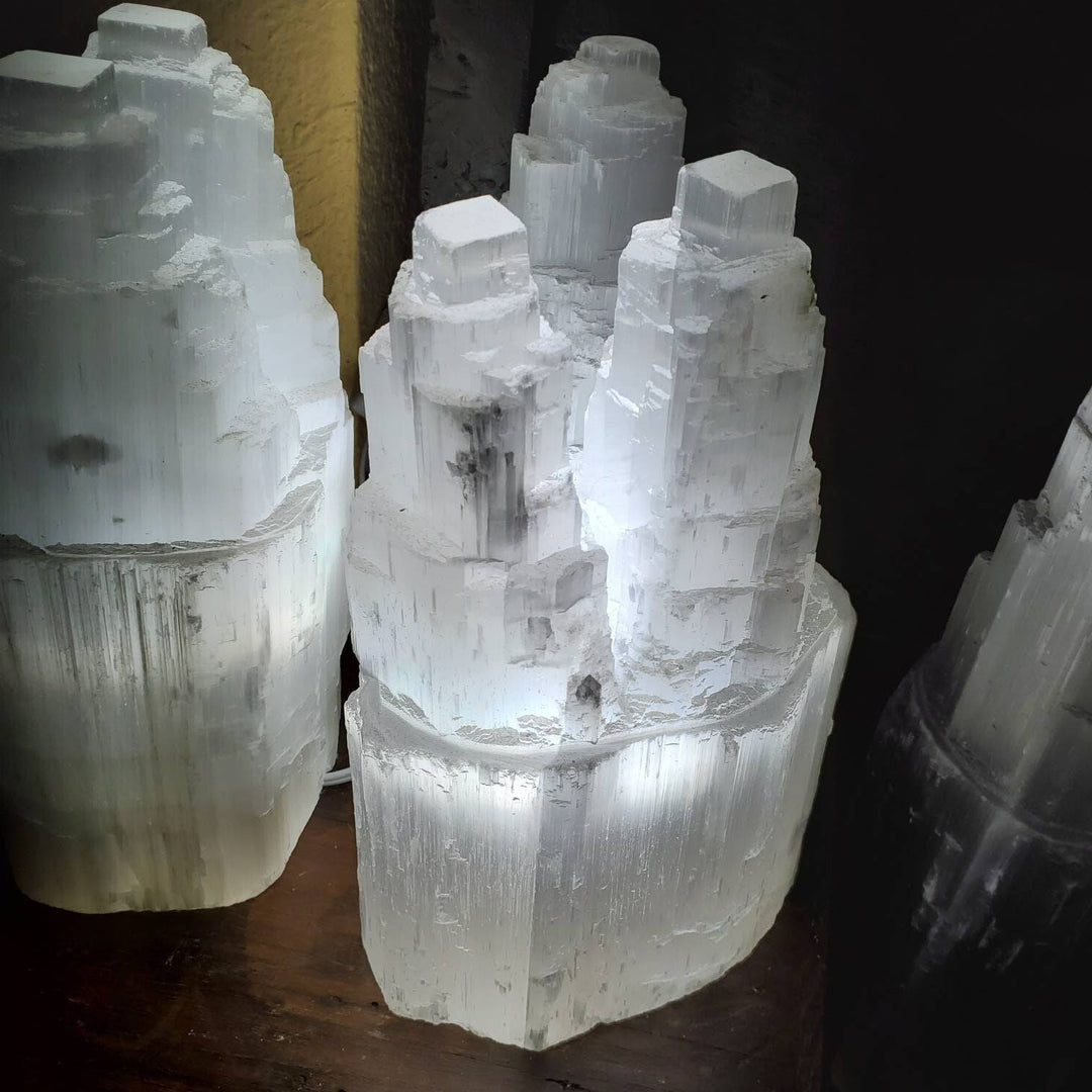 Selenite Lamp, Light up Your Room with Angel's Light - Moroccan Selenite Lamp" - SOUTHBAYSALTS 