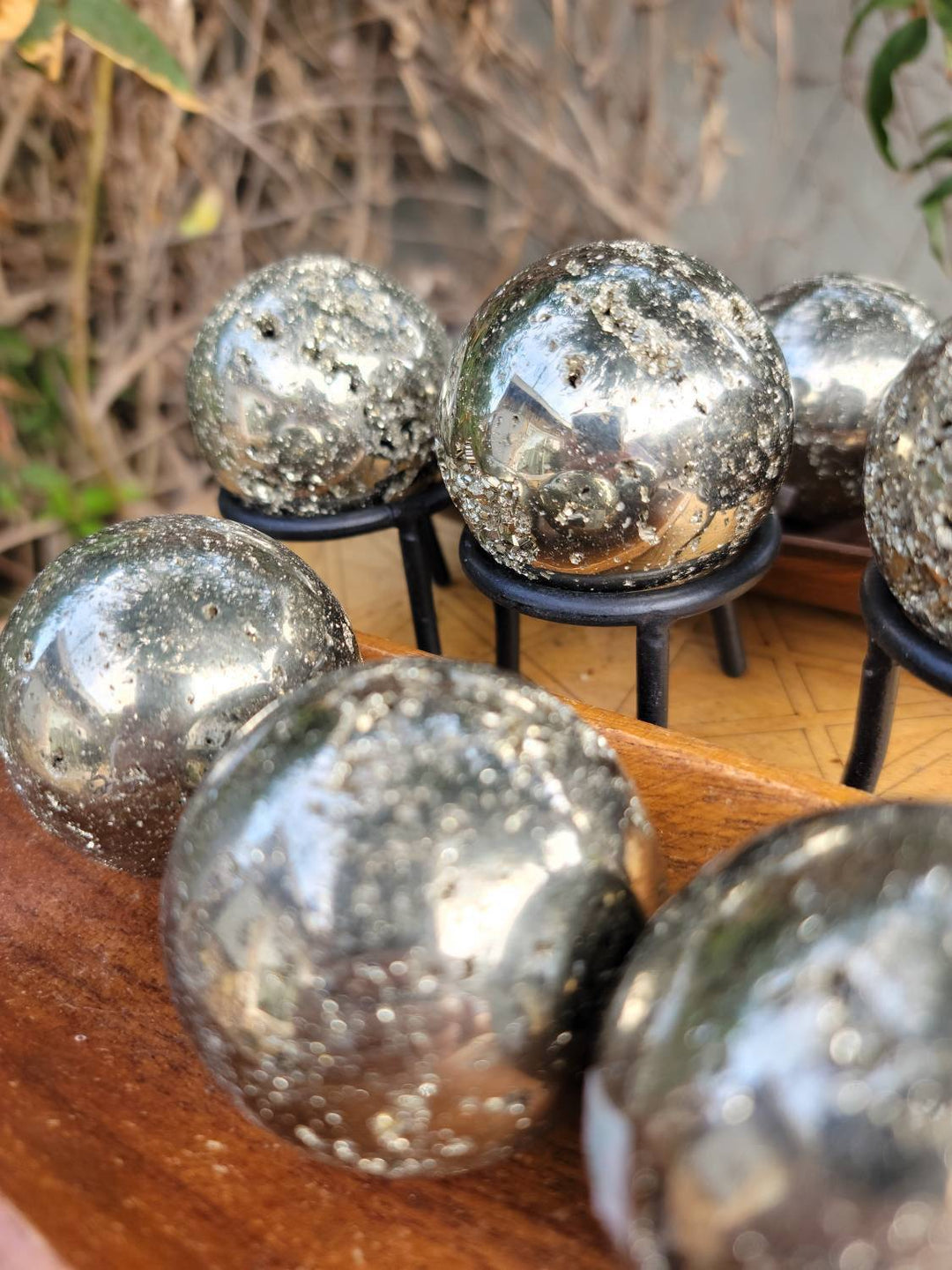 Pyrite Spheres, Peruvian Pyrite Sphere, Energy of Protection of Pyrite, Pyrite aka Precious Fools Gold - SOUTHBAYSALTS 