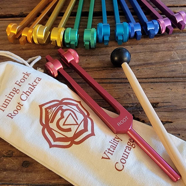 Chakra Tuning Forks Weighted, Harmonize Your Soul: Chakra Frequencies for Cosmic Balance - SOUTHBAYSALTS 