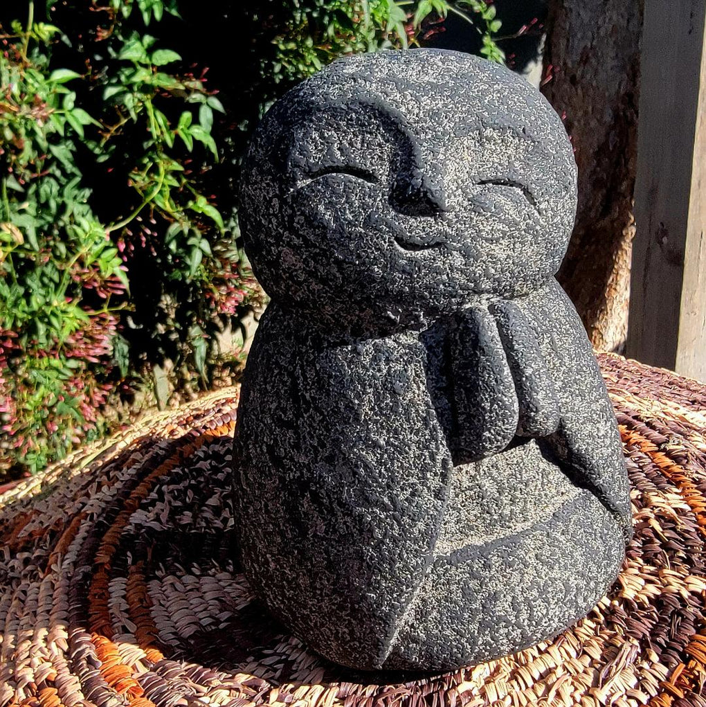 Happy Buddha Jizo, Volcanic Rock Jizo, Happy Buddha Volcanic Rock Jizo - SOUTHBAYSALTS 